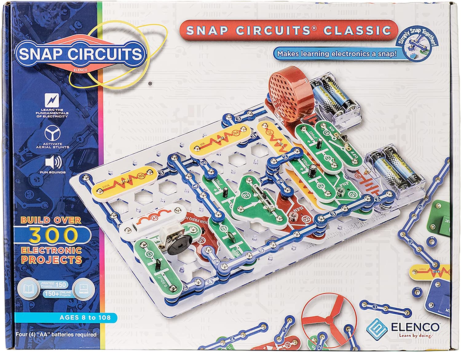 Snap Circuits Classic SC-300 Electronics Exploration Kit | Over 300  Projects | Full Color Project Manual | Snap Circuits Parts | STEM  Educational Toy