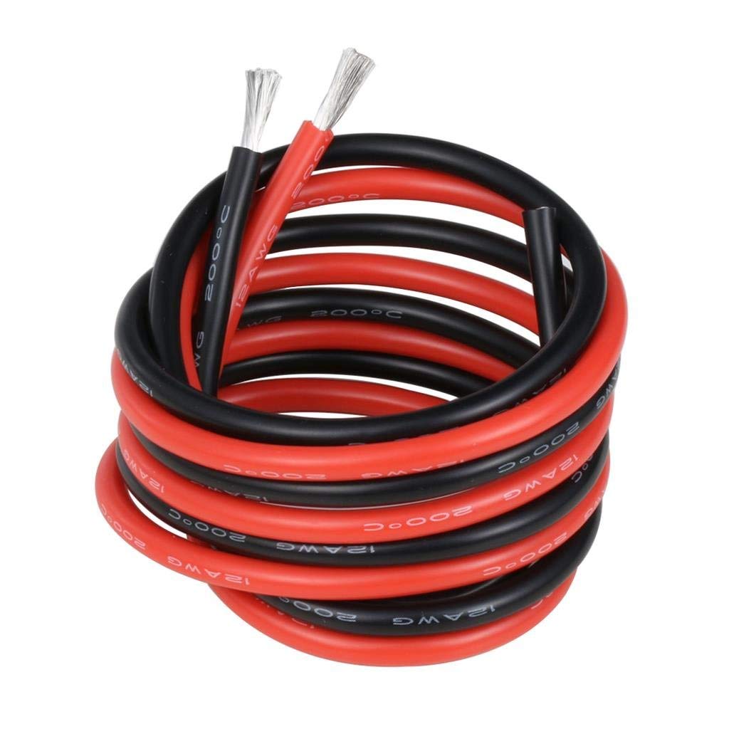 Electrical Wire 10 Gauge (awg) Stranded Silicone Hook Up Wire Cables (5 ft  Red and 5 ft Black) Soft and Flexible 1050 Strands 0.08 mm of Tinned Copper