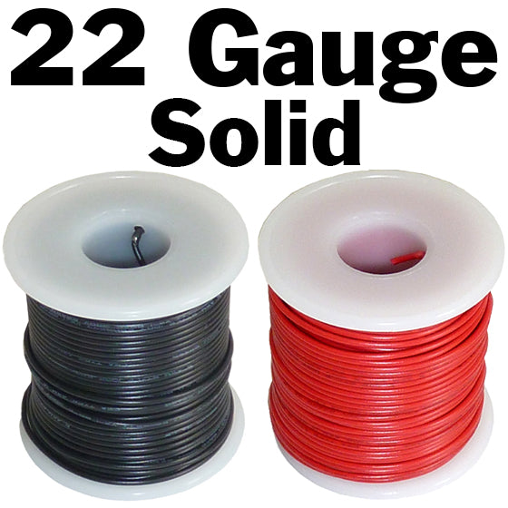 22 Gauge Solid Hook Up Wire - 100 Foot Spools of Black and Red Color W –  SciencePurchase