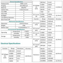 Load image into Gallery viewer, ZT-M0 True-RMS Digital Multimeter Auto and Manual with Analog Bar Graph AC/DC Voltage Ammeter Current Ohm
