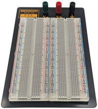 Load image into Gallery viewer, Premium 1,660 Tie Point Solderless Clear Breadboard with 140 Piece Jumper Wire Kit, 3 Binding Posts, Metal Backing (8.7&quot; x 5.9&quot;)
