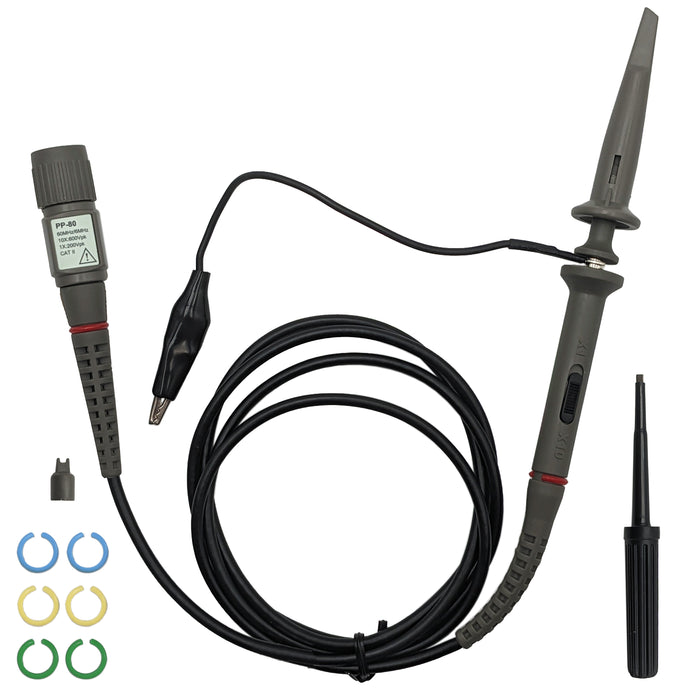 60 MHz Oscilloscope Probe, X1 / X10 Switchable, Includes Accessory Set (PP-80)