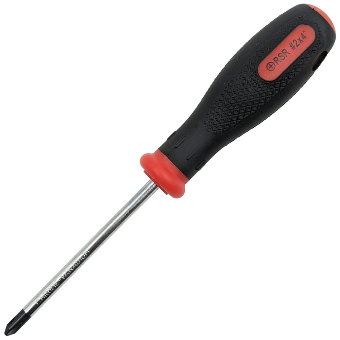 #2 Phillips Screwdriver with 4-inch Shaft, Rubber Grip, Magnetic Tip