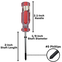 Load image into Gallery viewer, Mini Phillips #0 Pocket-Clip Screwdriver with Magnetized Tip, 4-inch Overall Length
