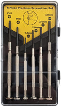 Load image into Gallery viewer, 6 Piece Precision Screwdriver Set with Case - Includes Phillips and Flat-Head
