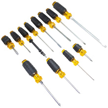 Load image into Gallery viewer, 12 Piece Magnetic Screwdriver Set - Includes 8 Slotted and 4 Phillips Screwdrivers with Rubber Grip and Anti-Roll Handles
