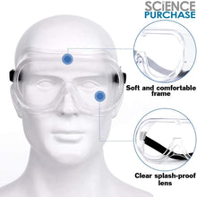 Load image into Gallery viewer, 5 Pack Splashproof Clear Safety Goggles with Adjustable Strap, Clear Lens with Splash Shield for Eye Protection
