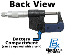 Load image into Gallery viewer, 0-1&quot; Range (0-25mm) Digital Micrometer with 6 Digit LCD Display, 0.001mm Resolution, Features mm/inch Conversion Button
