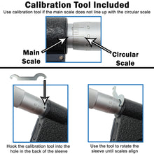 Load image into Gallery viewer, 0-1&quot; Range (0-25mm) Digital Micrometer with 6 Digit LCD Display, 0.001mm Resolution, Features mm/inch Conversion Button
