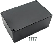 Load image into Gallery viewer, Black Plastic Enclosure Project Box with Lid and Screws, 5.89&quot; x 3.89&quot; x 2.36&quot;
