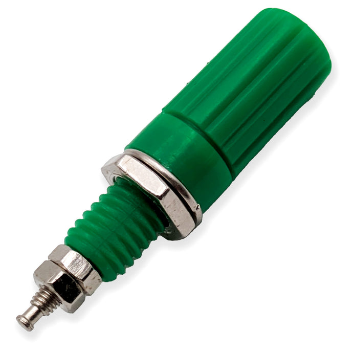 Green 5-Way Binding Post, Insulated, Accepts Banana Plug or Spade Lug