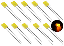 Load image into Gallery viewer, 10 Pack Yellow Rectangular LEDs, Diffused Lens (5mm x 2mm x 7mm)
