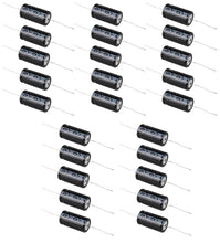 Load image into Gallery viewer, 25 Pack 50V 100µF Aluminum Electrolytic Axial Lead Capacitor
