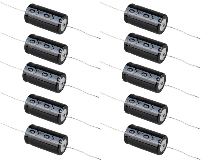 10 Pack Aluminum Electrolytic Axial Lead Capacitor, 50V 47µF