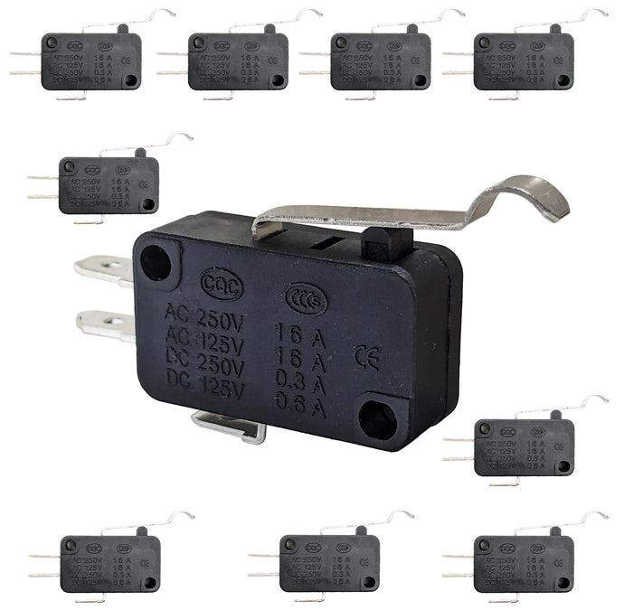 10 Pack Limit/Snap Mini Switches, SPDT, 5A @ 250V AC, Terminals