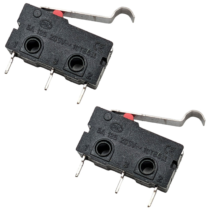 2 Pack Limit/Snap Micro Switches, SPDT, 5A @ 250V AC, PC Leads