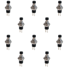 Load image into Gallery viewer, 10 Pack Normally Closed Momentary Switch, Round Black Button, Panel Mount with Solder Lug Termination
