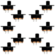 Load image into Gallery viewer, 10 Pack Mini 15mm SPST Slide Switch with 2-Pin Solder Lug Termination
