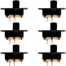 Load image into Gallery viewer, 6 Pack Mini 15mm SPST Slide Switch with 2-Pin Solder Lug Termination
