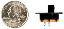 Load image into Gallery viewer, 25 Pack Mini 15mm SPST Slide Switch with 2-Pin Solder Lug Termination
