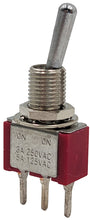 Load image into Gallery viewer, Miniature On-On SPDT Toggle Switch, 3-Pin PC Lead Termination
