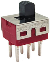 Load image into Gallery viewer, DPDT On-On Mini Slide Switch with PC Leads, 6 Pins (0.45&quot; x 0.50&quot;)
