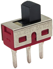 Load image into Gallery viewer, SPDT On-Off-On Mini Slide Switch with PC Leads, 3 Pins (0.24&quot; x 0.50&quot;)
