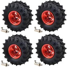 Load image into Gallery viewer, 4 Pack Dagu 120mm Spiked Rubber Wheels for RC / Robotics, 60mm Width, 4mm Axle
