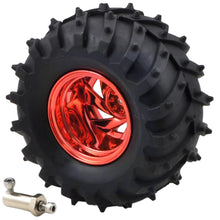 Load image into Gallery viewer, Dagu 120mm Spiked Rubber Wheel for RC / Robotics, 60mm Width, 4mm Axle (RS003CS)
