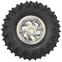 Load image into Gallery viewer, 4 Pack Dagu 120mm Spiked Rubber Wheels for RC / Robotics, 60mm Width, 4mm Axle
