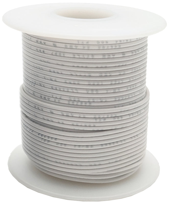 100 Feet White 24 Gauge Stranded Hook-Up Wire, Tinned Copper, PVC Insulation (Shade May Vary)