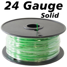 Load image into Gallery viewer, 1,000 Feet Green 24 Gauge Solid Hook-Up Wire, Tinned Copper, PVC Insulation, UL 1007/1569, RoHS Compliant
