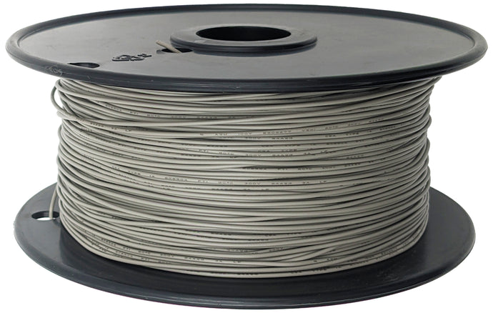 1,000 Feet Gray 24 Gauge Solid Hook-Up Wire, Tinned Copper, PVC Insulation, UL 1007/1569, RoHS Compliant