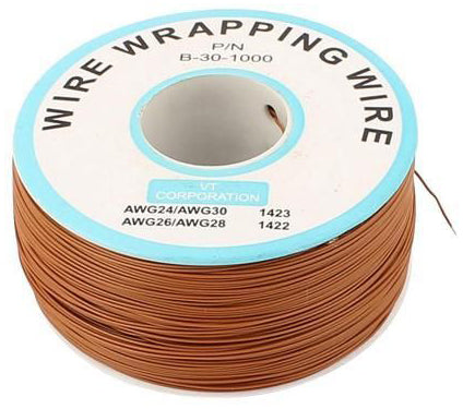 1,000 Feet Brown 30 Gauge Solid Kynar Wire Wrap Wire, Tinned Copper, PVDF Insulation