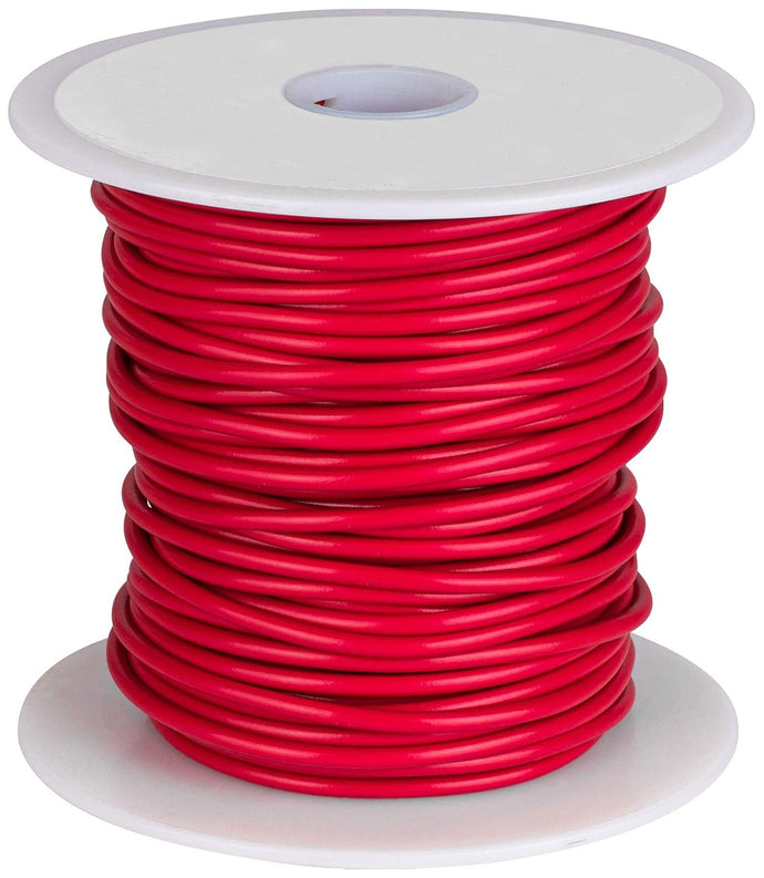 100 Feet Red 16 Gauge Stranded Hook-Up Wire, Copper, PVC Insulation (Shade May Vary)