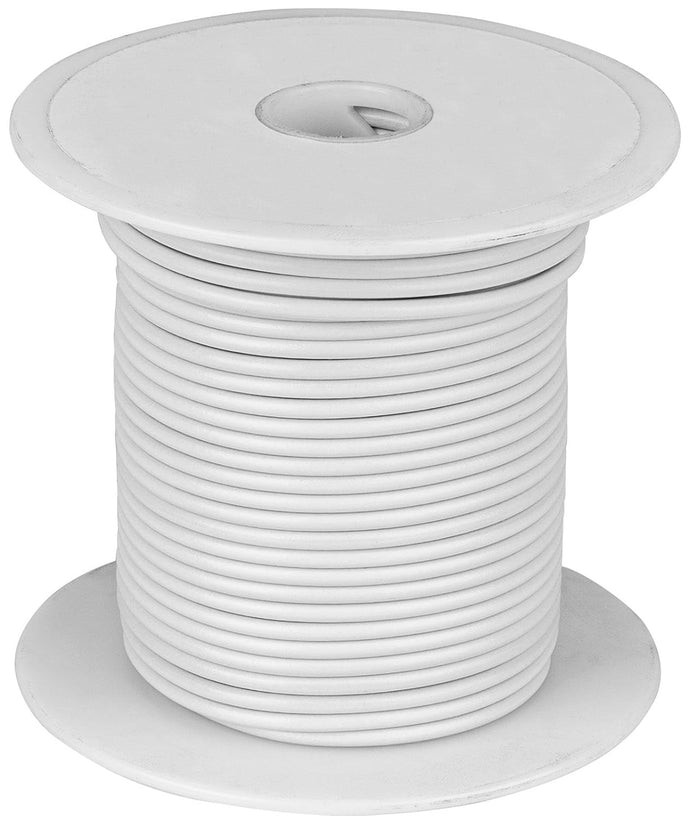 100 Feet White 16 Gauge Stranded Hook-Up Wire, Copper, PVC Insulation (Shade May Vary)