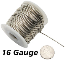 Load image into Gallery viewer, 126 Feet 16 Gauge Silver Color Tinned Copper Crafting Wire, Uninsulated
