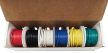 Load image into Gallery viewer, Solid 20 Gauge Hook Up Wire Kit - Includes 6 Different Color 25 Foot Spools, Tinned Copper, PVC Insulated
