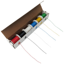 Load image into Gallery viewer, Solid 26 Gauge Hook Up Wire Kit - Includes 6 Different Color 100 Foot Spools, Tinned Copper, PVC Insulated
