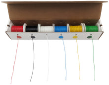 Load image into Gallery viewer, Solid 26 Gauge Hook Up Wire Kit - Includes 6 Different Color 100 Foot Spools, Tinned Copper, PVC Insulated
