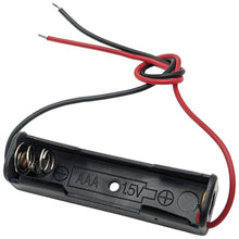 Load image into Gallery viewer, Single AAA Battery Holder with Wire Leads - Plastic, Color: Black, Size: 1.97&quot;×0.53&quot;×0.49&quot;
