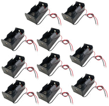 Load image into Gallery viewer, 10 Pack Single &#39;D&#39; Cell Battery Holder with Wire Leads, Plastic Case (2.71&quot; x 1.45&quot; x 1.22&quot;)
