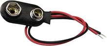 Load image into Gallery viewer, 20 Pack 9V Battery Snaps with Red and Black Leads, I-Type, 9 Volt Battery Connectors
