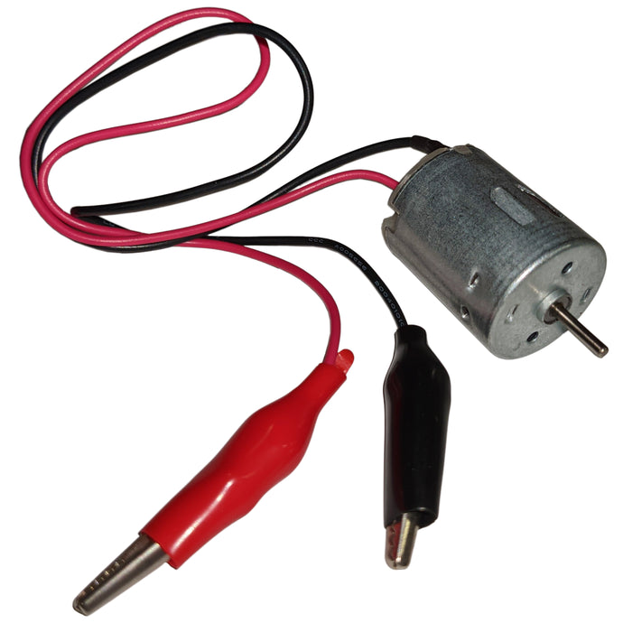 5V DC Motor with Alligator Leads - Ideal for Experiments and Projects