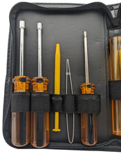 Load image into Gallery viewer, 12 Piece Computer &amp; Electronics Toolkit with Chip Inserter &amp; Extractor, Screwdrivers (Phillips #0 &amp; #1, Slotted 3/16” &amp; 1/8”, T15), Nut Drivers (1/4&quot; &amp; 3/16&quot;), Spare Parts Tube, Portable Zipper Case
