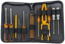 Load image into Gallery viewer, 12 Piece Computer &amp; Electronics Toolkit with Chip Inserter &amp; Extractor, Screwdrivers (Phillips #0 &amp; #1, Slotted 3/16” &amp; 1/8”, T15), Nut Drivers (1/4&quot; &amp; 3/16&quot;), Spare Parts Tube, Portable Zipper Case
