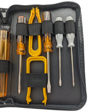 Load image into Gallery viewer, 12 Piece Computer &amp; Electronics Toolkit with Chip Inserter &amp; Extractor, Screwdrivers (Phillips #0 &amp; #1, Slotted 3/16” &amp; 1/8”, T15), Nut Drivers (1/4&quot; &amp; 3/16&quot;), Spare Parts Tube, Portable Zipper Case
