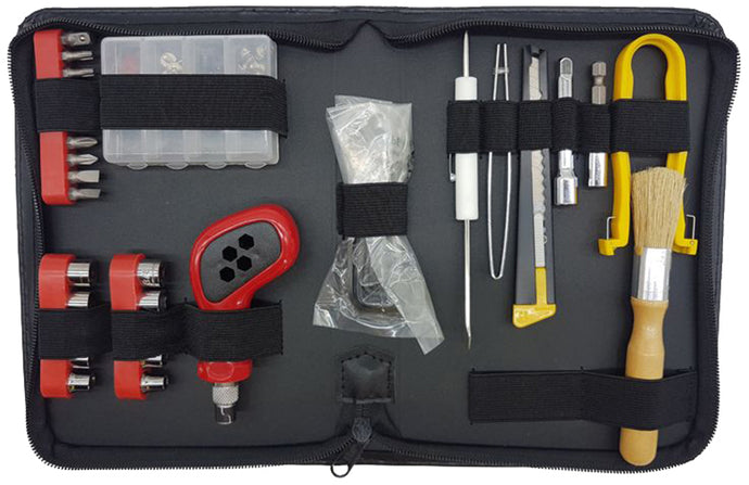 Computer Service Kit with Screwdrivers, Sockets, Tweezers, IC Extractor/Inserter, Hex Keys, Screws, Jumpers, Brush, and More (Model CTK8)