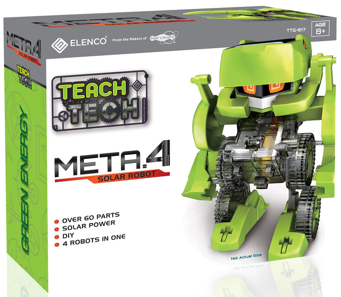 Elenco Meta.4 Transforming Robot Kit, STEM Solar Toy for Kids 8+