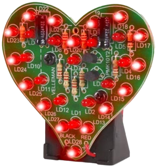 Velleman Flashing LED Sweetheart Soldering Practice Kit (MK101)